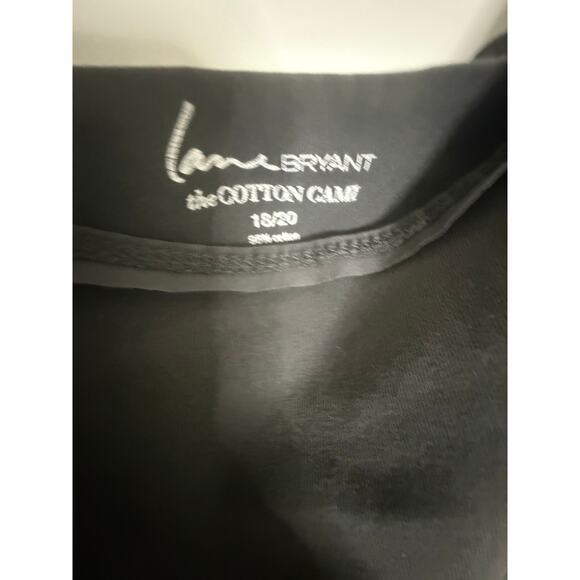 Lane Bryant Black Cotton Cami Tank Top Size 18/20 Plus Size Sleeveless Stretch - Picture 2 of 3